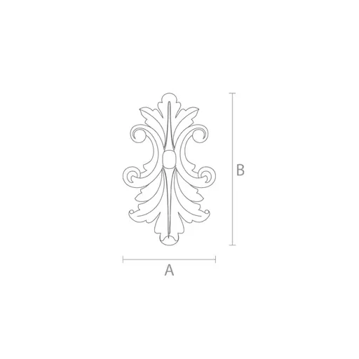 Small Classic style floral onlay for doors from beech
