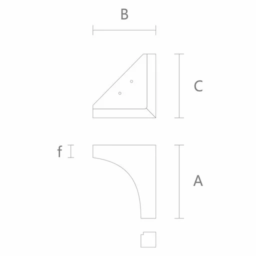Diamond shaped bracket feet minimalist