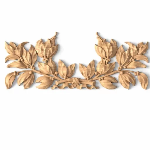 Empire style laurel branches center onlay from solid wood