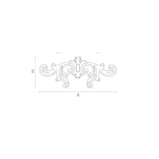 Decorative wooden furniture cartouche onlay with acanthus