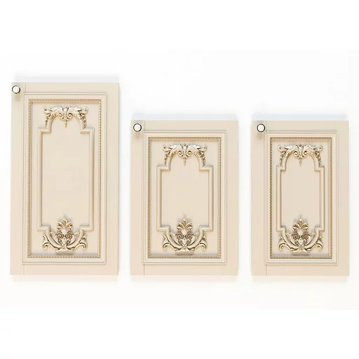 FRENCH WALL PANEL MOULDING DOUBLE WITH FLORAL APPLIQUE