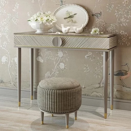 Round tapered table leg with golden tip Wagner