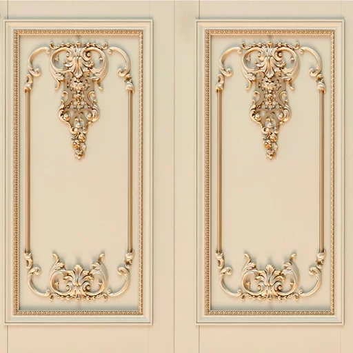 LUXURY FRENCH WALL ACCENTS PANEL WITH OPENWORK FLORAL APPLIQUE