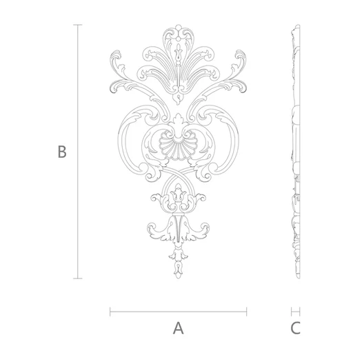 Pompous intertwined set of wooden overlays