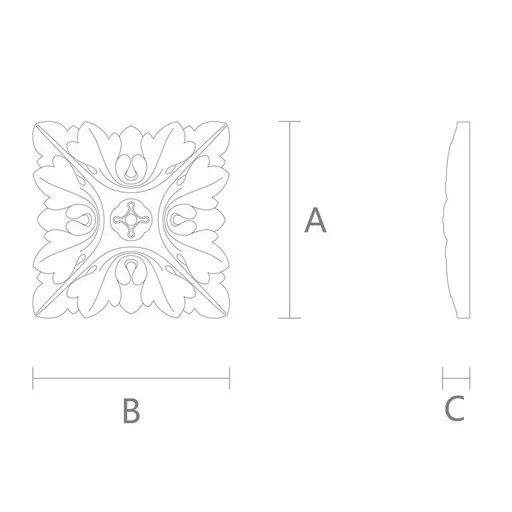 SQUARE ROSETTES ONLAY WITH FLOWER BUD