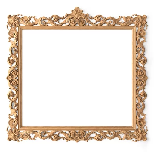 WOOD ORNATE FRAME WITH ACANTHUS LEAVES AND SCROLLS BAROQUE STYLE