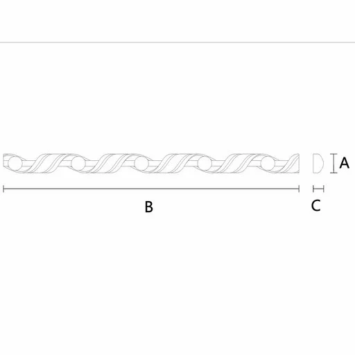 DECORATIVE WOOD MOULDING RIBBON ROPE WITH BEADS