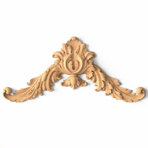 Neoclassical oak decorative acanthus applique