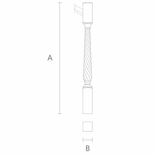 HANDCRAFTED WOODEN TWISTED POST FOR STAIRCASE