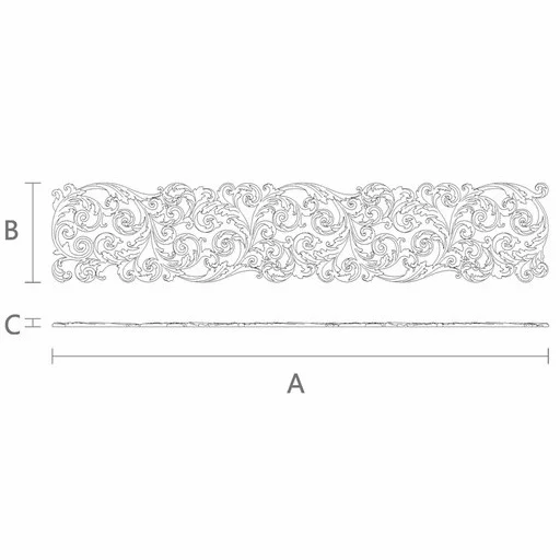 Large hardwood Neoclassical-style scrolled onlay, Left