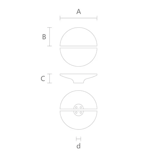 WOOD CABINET KNOB FROM TWO 5\ HALF ROUND PARTS FROM OAK. (SET OF 4 PC.)