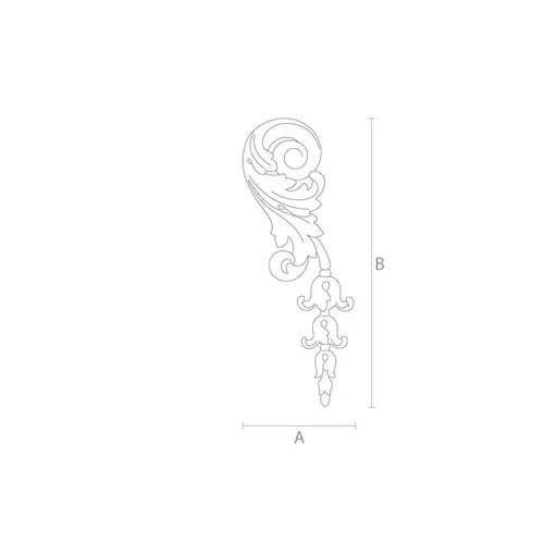Custom wooden decorative onlay Acanthus with bellflowers, Left