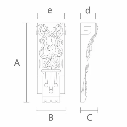Ornate corbel with irises art nouveau