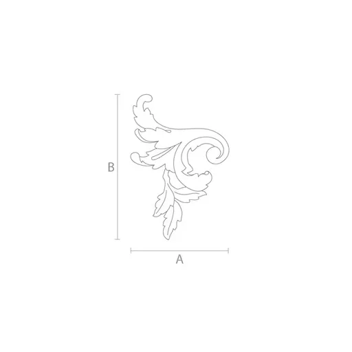 Antique-style wood floral appliques for furniture, Left