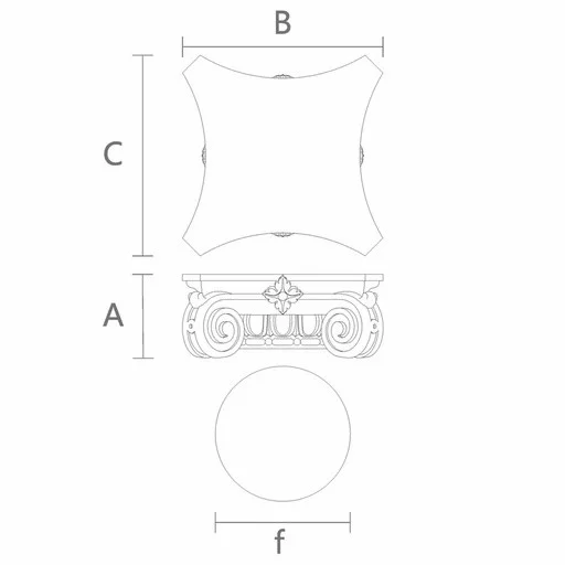 Column capital with egg and dart motif ionic order