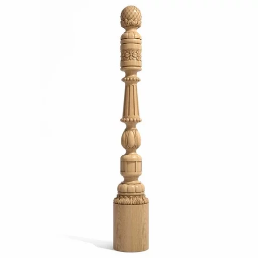 DECORATIVE ARTICHOKE WOODEN POST FOR STAIRCASE
