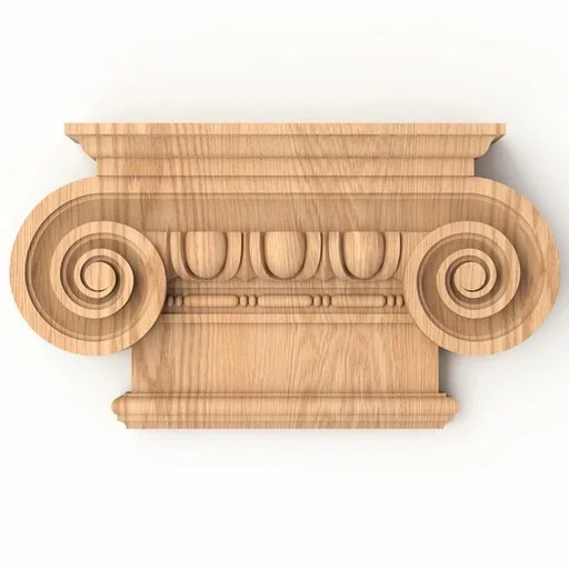 Historical reproduction wood capitals for pilaster ionic order