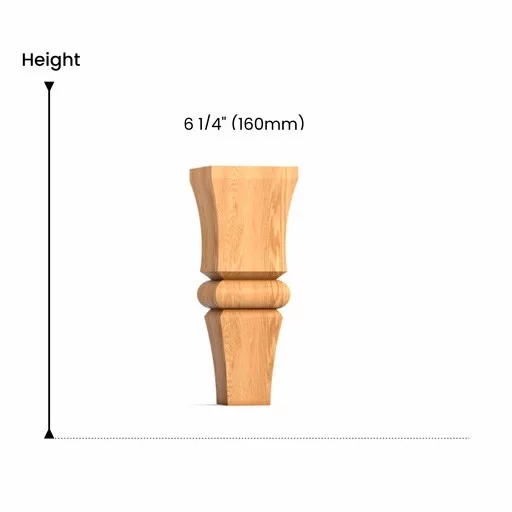 Square top furniture feet Classic style hardwood (1 PC)