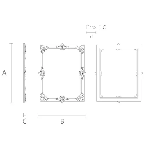UNFINISHED WOOD CARVING FRAME MIRROR