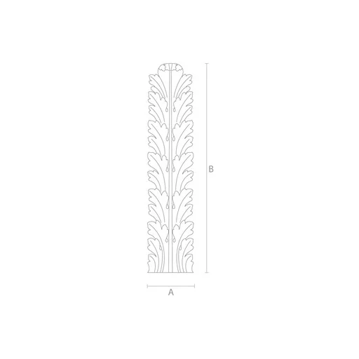 Long wood acanthus leaf appliques for interior