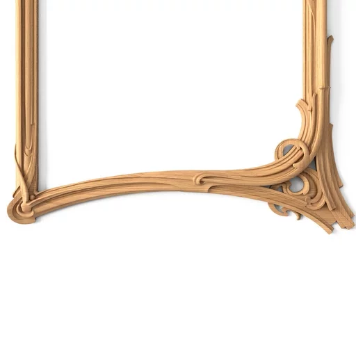 ART NOUVEAU STYLE SOLID WOOD FRAME MIRROR WITH LILIES