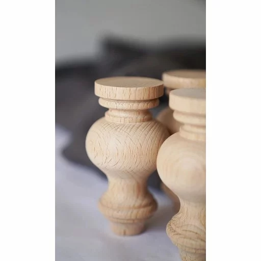 Round furniture legs wooden Midcentury style (1 PC)