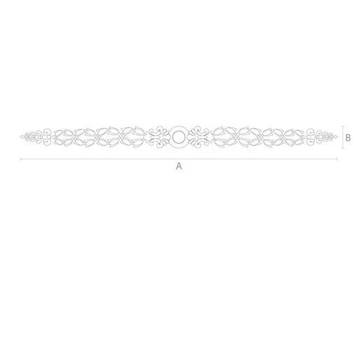 Large hardwood narrow decorative onlay with flowers