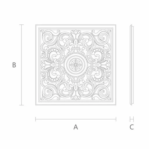 Square ornamental moulding appliques