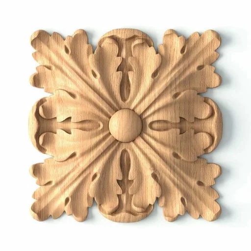 CARVED ROSETTES SQUARE WITH ACANTHUS LEAVES