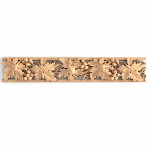 DECORATIVE OAK TRIM WITH GRAPE WINES