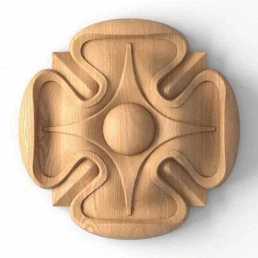 SMALL WOODEN ROSETTES FLORAL DOOR TRIM