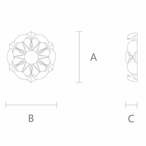 CARVED ROSETTE ONLAY FLORAL CLASSIC