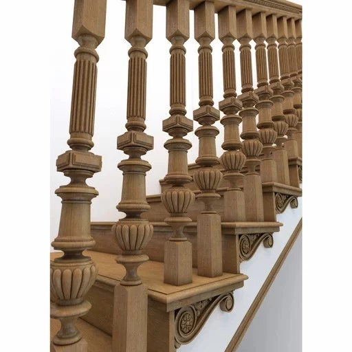 ANTIQUE CARVED STAIRCASE BALUSTER