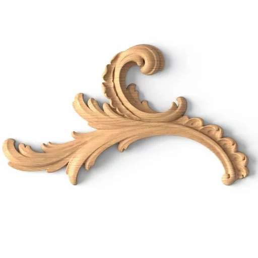 Baroque style solid wood carved interior onlay, Left