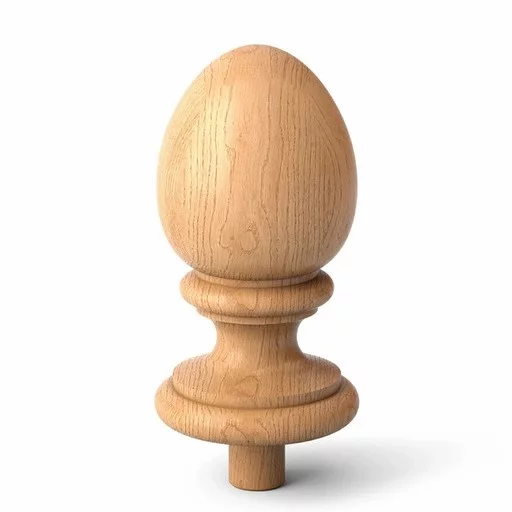 Farmhouse egg shaped finial for staircases from oak