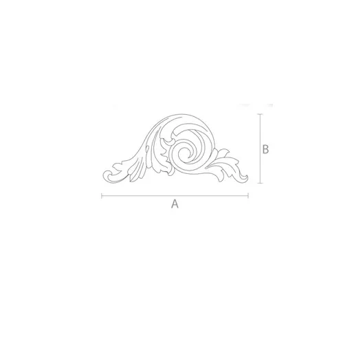 Baroque wooden acanthus leaf furniture onlay, Left