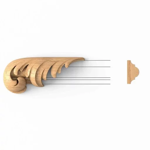 ACANTHUS SCROLL TIP FOR WALL PANEL MOULDING, LEFT