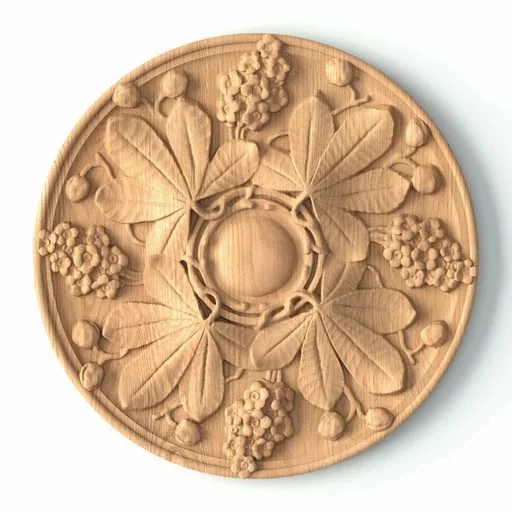 DECORATIVE ROSETTES WITH CHESTNUT LEAVES ART NOUVEAU