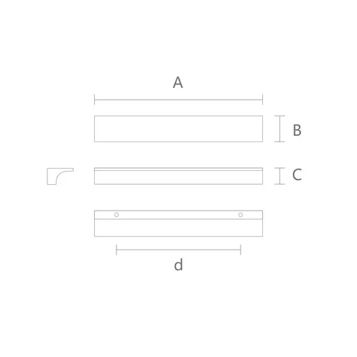 FLAT RECTANGULAR WOOD KNOBS FOR CABINETS 7" TO 71 INCHES. (SET OF 4 PC.)