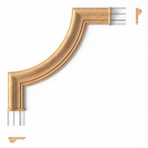 UNPAINTED WOODEN INTERIOR CORNER MOULDING