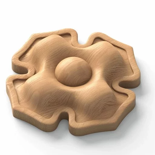 SMALL GOTHIC STYLE FURNITURE ROSETTE WOODEN ONLAY