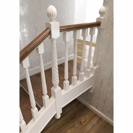 HANDCRAFTED WOODEN TWISTED POST FOR STAIRCASE