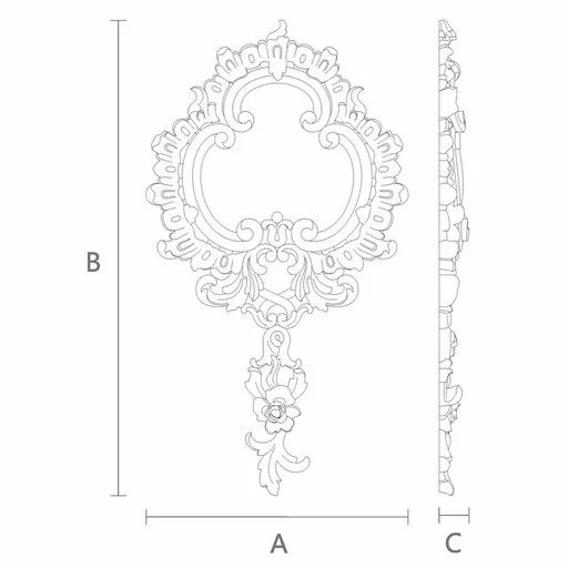 Handcrafted floral onlay with a monogram place from solid wood