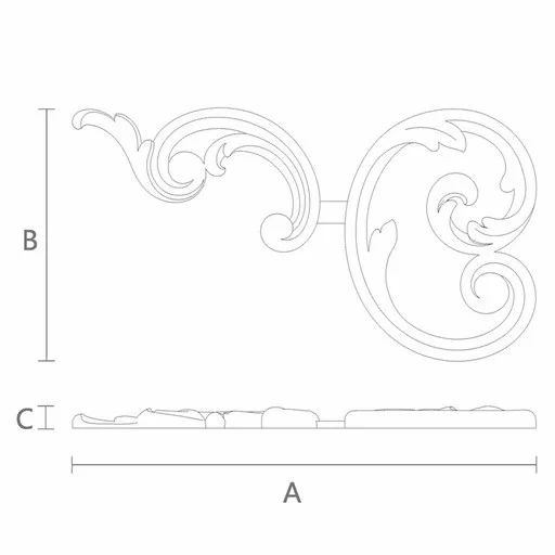 Renaissance-style wood decorative onlay for mantel, Left