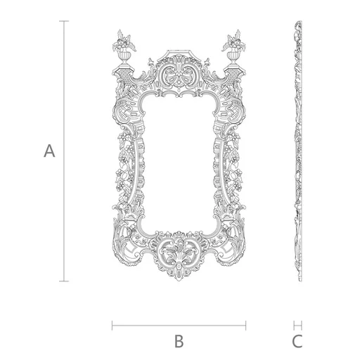 GORGEOUS BAROQUE STYLE HANGING FRAME FROM SOLID WOOD
