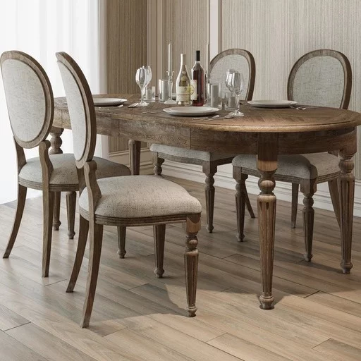 Tapered fluted table legs with square top (1 PC)