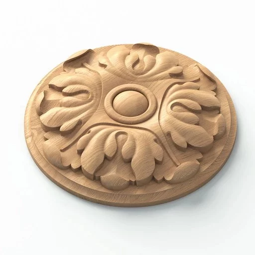 SMALL WOOD MEDALLIONS FLORAL FOR FIREPLACE