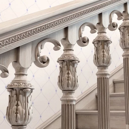 ANTIQUE HAND CARVED WOOD BALUSTER FOR STAIRCASE