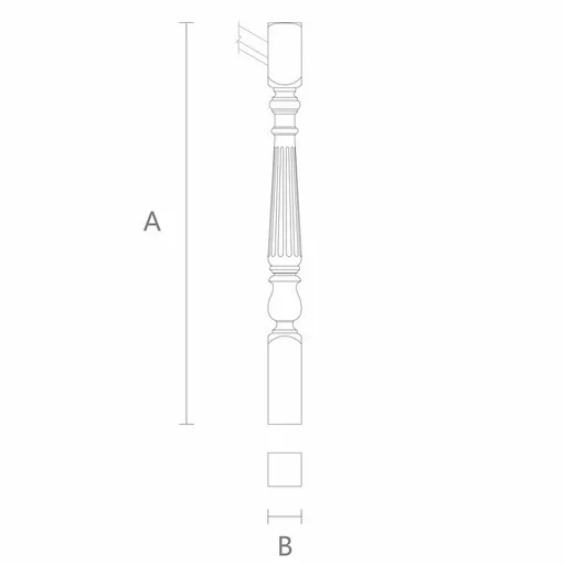 ARCHITECTURAL FLUTED POSTS FOR STAIRCASES FROM BEECH