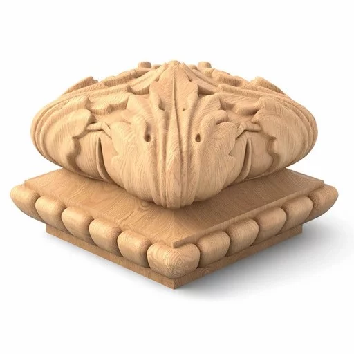Antique oak newel caps